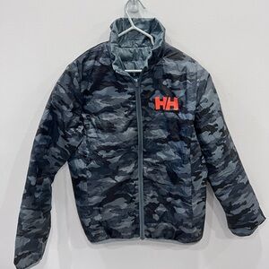 Helly Hansen Gray Camo reversible Jacket with Orange Logo